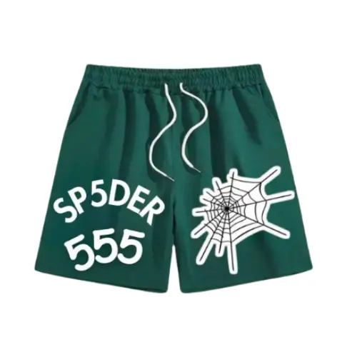 555 Number Sp5der Green Short