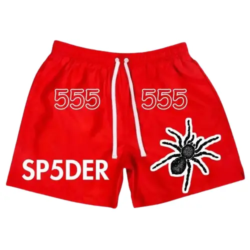 555555 Logo Sp5der Short Red