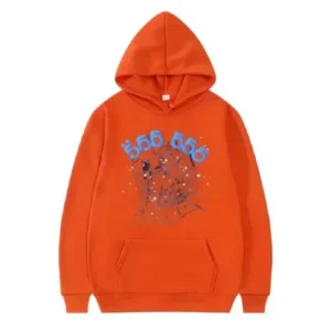 Orange Sp5der 555555 Number Hoodie