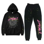 Sp5der PINK Black Tracksuit