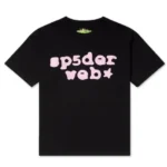 Sp5der Web T-shirt Black With Pink Logo