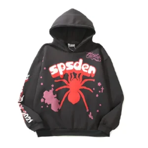 Spider Logo printed Black Hoodie