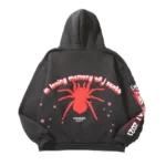 Spider Logo printed Black Hoodie back