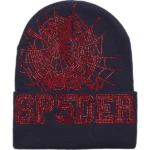 Sp5der Web Beanie Navy Red