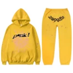 Sp5der Yellow Pink Printed Tracksuit